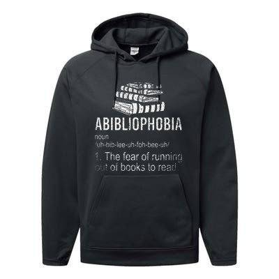 Abibliophobia Fear Of Running Out Of Books To Read Reading Performance Fleece Hoodie