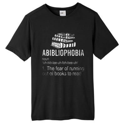 Abibliophobia Fear Of Running Out Of Books To Read Reading Tall Fusion ChromaSoft Performance T-Shirt