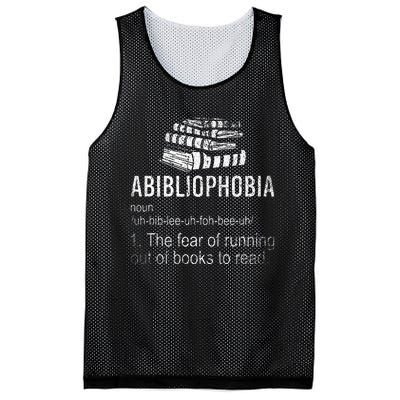 Abibliophobia Fear Of Running Out Of Books To Read Reading Mesh Reversible Basketball Jersey Tank