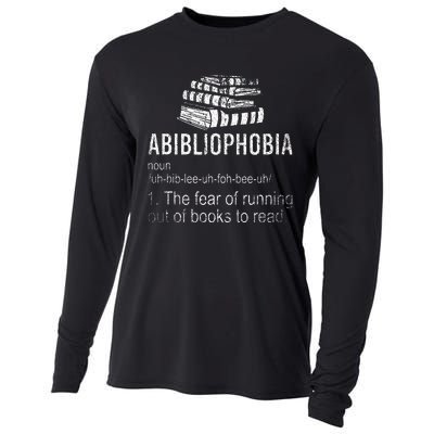 Abibliophobia Fear Of Running Out Of Books To Read Reading Cooling Performance Long Sleeve Crew