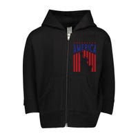 America Fourth Of July Usa Patriotic Graphic Toddler Zip Fleece Hoodie