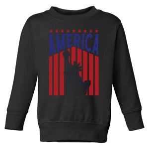 America Fourth Of July Usa Patriotic Graphic Toddler Sweatshirt