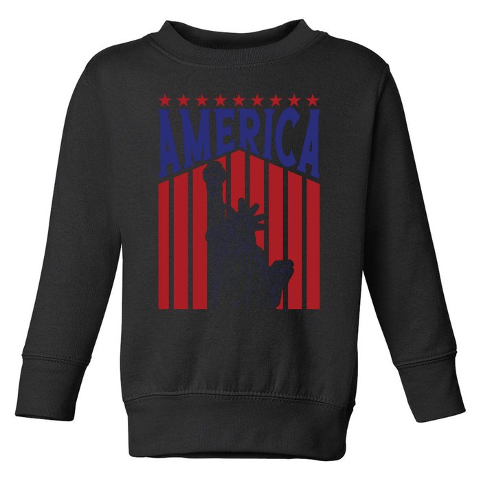 America Fourth Of July Usa Patriotic Graphic Toddler Sweatshirt