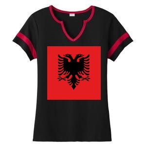 Albanian Flag of Albania Ladies Halftime Notch Neck Tee