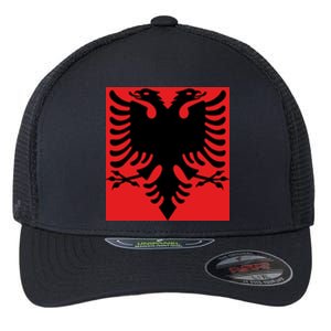 Albanian Flag of Albania Flexfit Unipanel Trucker Cap