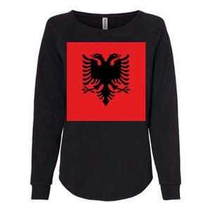 Albanian Flag of Albania Womens California Wash Sweatshirt