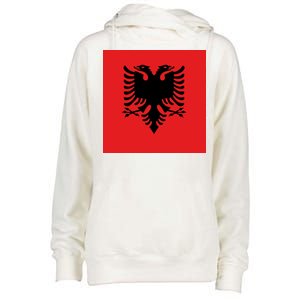 Albanian Flag of Albania Womens Funnel Neck Pullover Hood