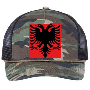 Albanian Flag of Albania Retro Rope Trucker Hat Cap