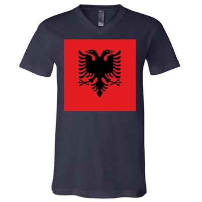 Albanian Flag of Albania V-Neck T-Shirt