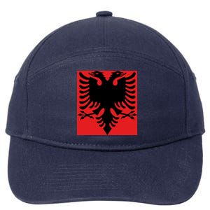 Albanian Flag of Albania 7-Panel Snapback Hat