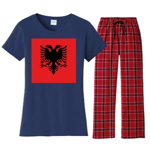 Albanian Flag of Albania Women's Flannel Pajama Set