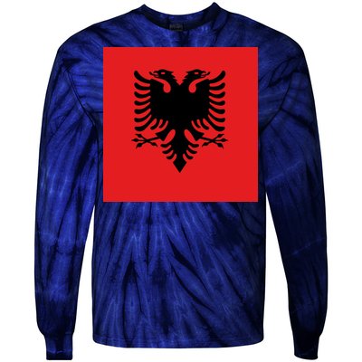 Albanian Flag of Albania Tie-Dye Long Sleeve Shirt