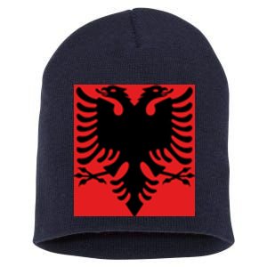 Albanian Flag of Albania Short Acrylic Beanie