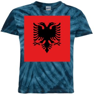 Albanian Flag of Albania Kids Tie-Dye T-Shirt