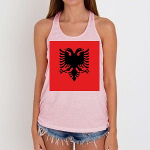 Albanian Flag of Albania Women's Knotted Racerback Tank