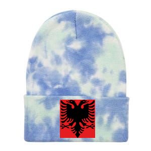 Albanian Flag of Albania Tie Dye 12in Knit Beanie