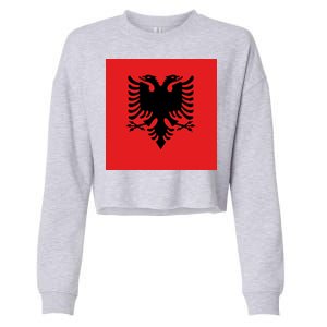 Albanian Flag of Albania Cropped Pullover Crew