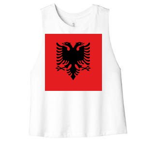 Albanian Flag of Albania Women's Racerback Cropped Tank