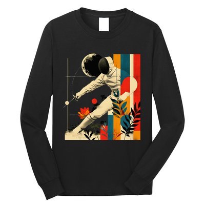 Aesthetic Fencer On Athletic Sports Fencing Long Sleeve Shirt