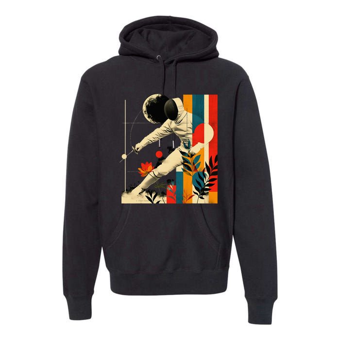 Aesthetic Fencer On Athletic Sports Fencing Premium Hoodie