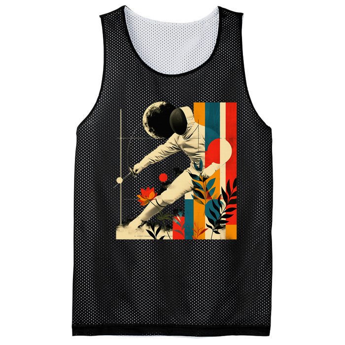 Aesthetic Fencer On Athletic Sports Fencing Mesh Reversible Basketball Jersey Tank