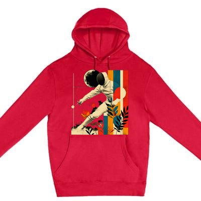 Aesthetic Fencer On Athletic Sports Fencing Premium Pullover Hoodie