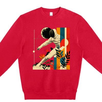 Aesthetic Fencer On Athletic Sports Fencing Premium Crewneck Sweatshirt