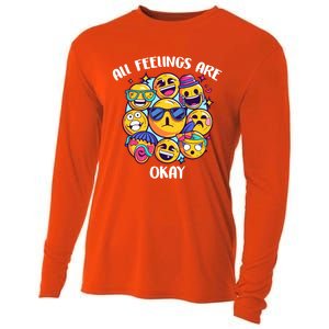 All Feelings Okay Tal Health Awareness Month Emotion Funny Gift Cooling Performance Long Sleeve Crew