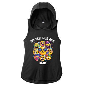 All Feelings Okay Tal Health Awareness Month Emotion Funny Gift Ladies PosiCharge Tri-Blend Wicking Draft Hoodie Tank