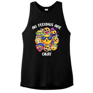 All Feelings Okay Tal Health Awareness Month Emotion Funny Gift Ladies PosiCharge Tri-Blend Wicking Tank