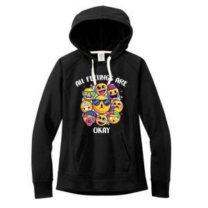 All Feelings Okay Tal Health Awareness Month Emotion Funny Gift Women's Fleece Hoodie