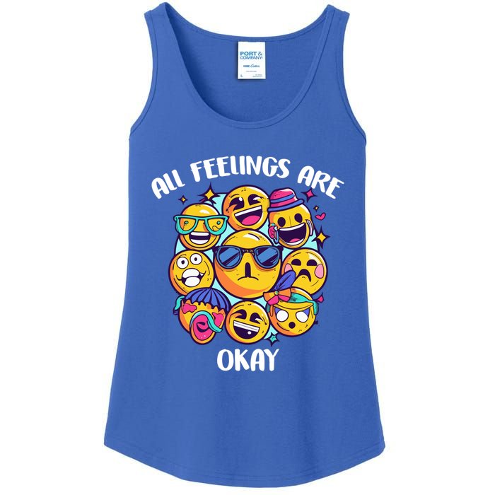 All Feelings Okay Tal Health Awareness Month Emotion Funny Gift Ladies Essential Tank