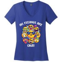 All Feelings Okay Tal Health Awareness Month Emotion Funny Gift Women's V-Neck T-Shirt