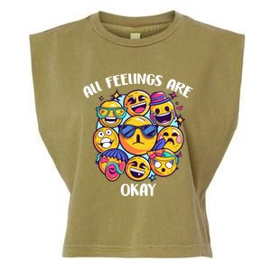 All Feelings Okay Tal Health Awareness Month Emotion Funny Gift Garment-Dyed Women's Muscle Tee