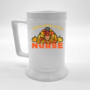 Autumn Fall Outfit Nurse Thankful Grateful Blessed Pumpkin Beer Stein