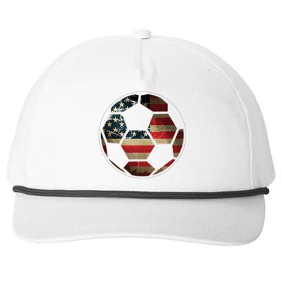 American Flag On Soccer Ball Soccer Ball Flag Tee Snapback Five-Panel Rope Hat