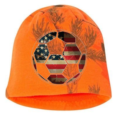 American Flag On Soccer Ball Soccer Ball Flag Tee Kati - Camo Knit Beanie