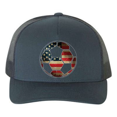 American Flag On Soccer Ball Soccer Ball Flag Tee Yupoong Adult 5-Panel Trucker Hat