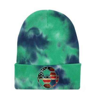 American Flag On Soccer Ball Soccer Ball Flag Tee Tie Dye 12in Knit Beanie