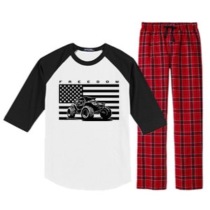 American Flag Off Roading Quad Atv Raglan Sleeve Pajama Set