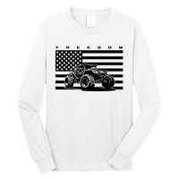 American Flag Off Roading Quad Atv Long Sleeve Shirt