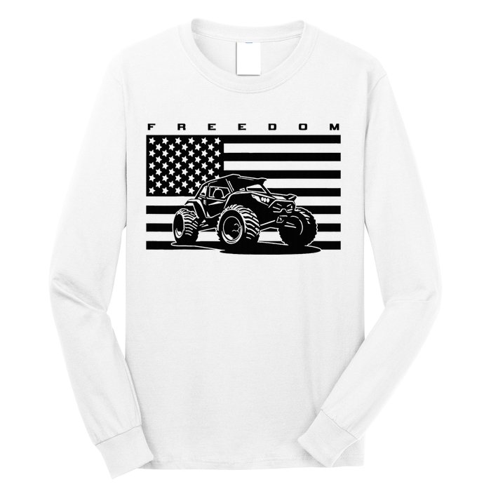 American Flag Off Roading Quad Atv Long Sleeve Shirt