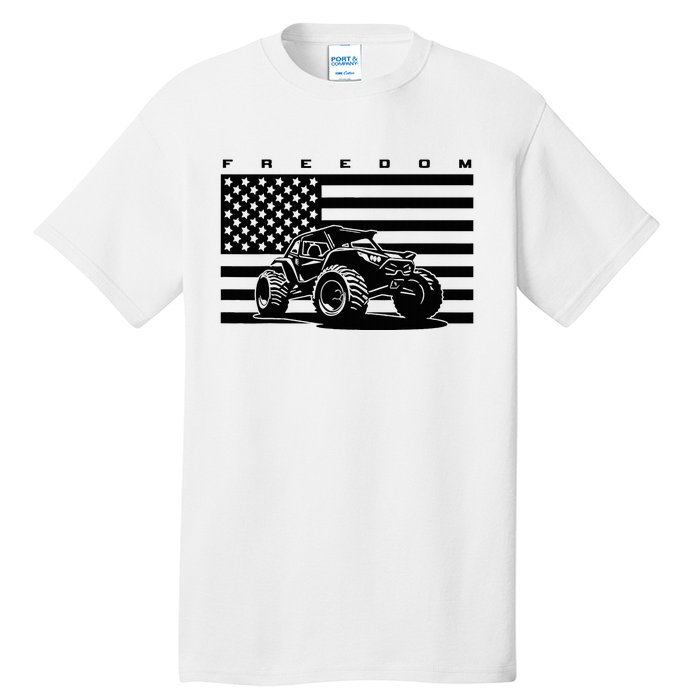 American Flag Off Roading Quad Atv Tall T-Shirt