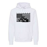 American Flag Off Roading Quad Atv Premium Hoodie