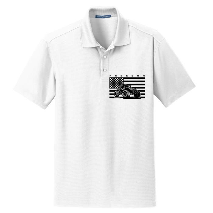 American Flag Off Roading Quad Atv Dry Zone Grid Polo