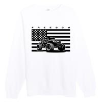 American Flag Off Roading Quad Atv Premium Crewneck Sweatshirt