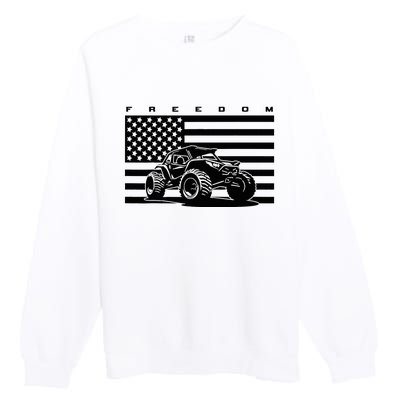 American Flag Off Roading Quad Atv Premium Crewneck Sweatshirt