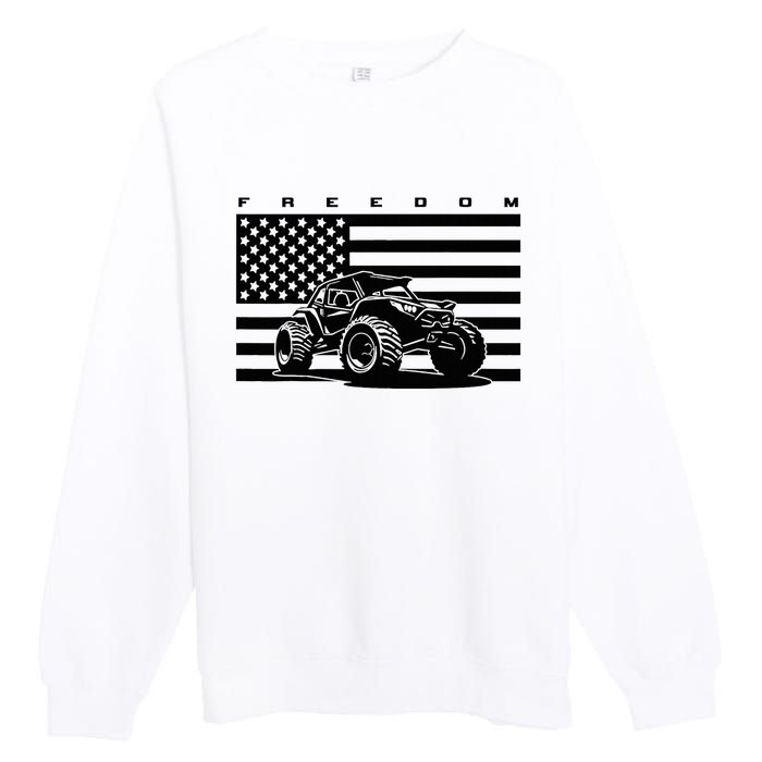 American Flag Off Roading Quad Atv Premium Crewneck Sweatshirt