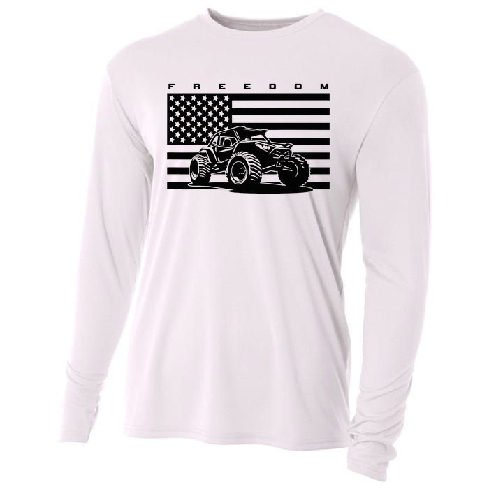 American Flag Off Roading Quad Atv Cooling Performance Long Sleeve Crew