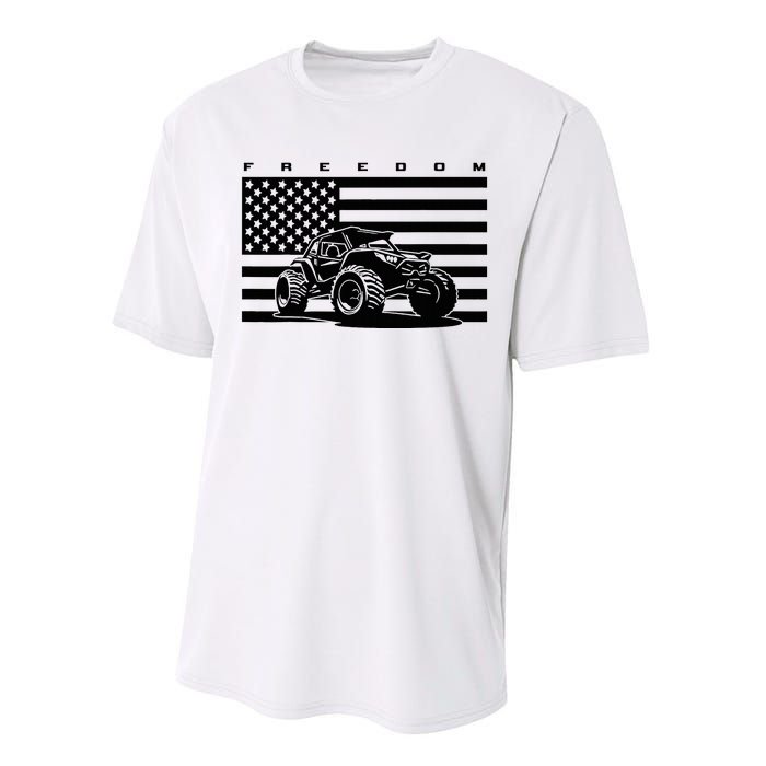 American Flag Off Roading Quad Atv Performance Sprint T-Shirt